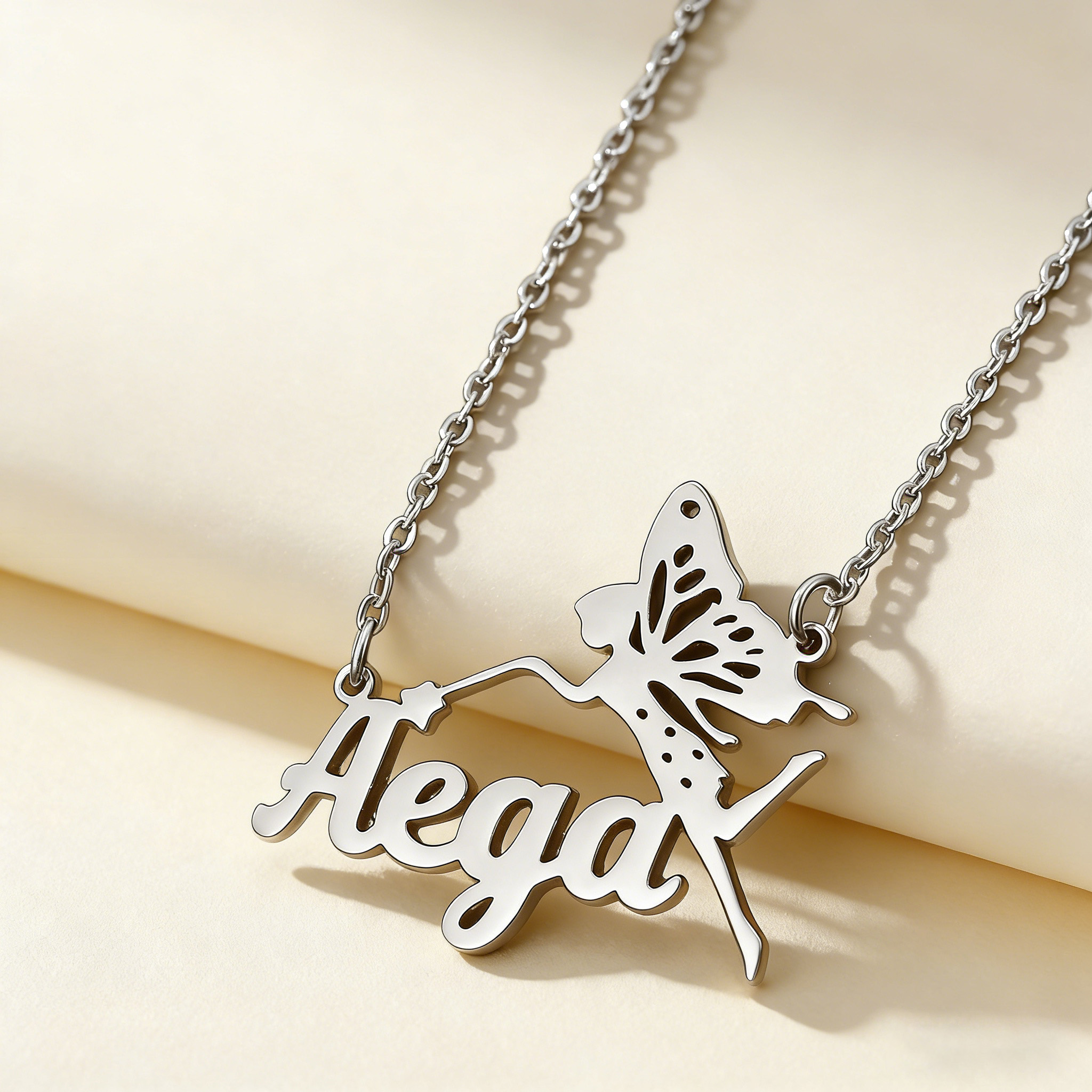 Personalized Name Necklace Customizable 18K Gold-Plated Pendant 