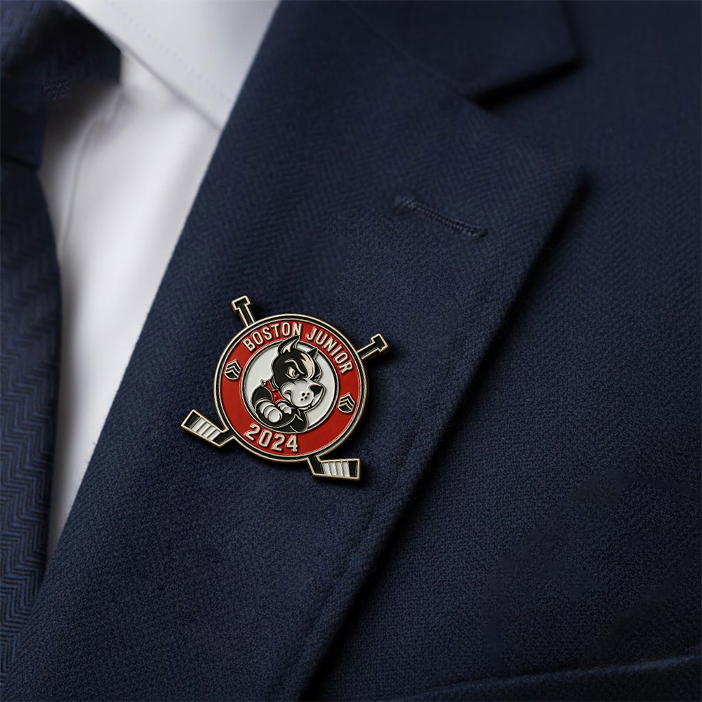 MOJO DROPS Custom stainless steel enamel logo brooch