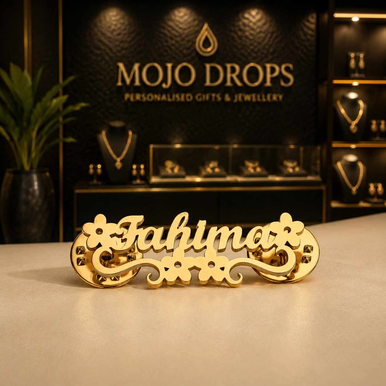 Floral Flourish Name Brooch