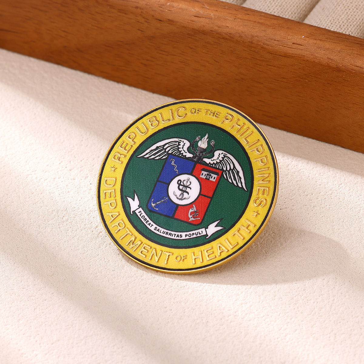 Republic of the Philippines Department of Health Emblem Lapel Pin