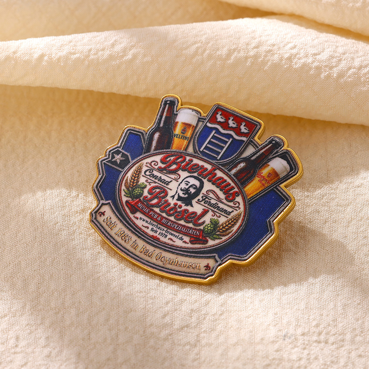 Bierhaus Brösel German Beer House Enamel Lapel Pin