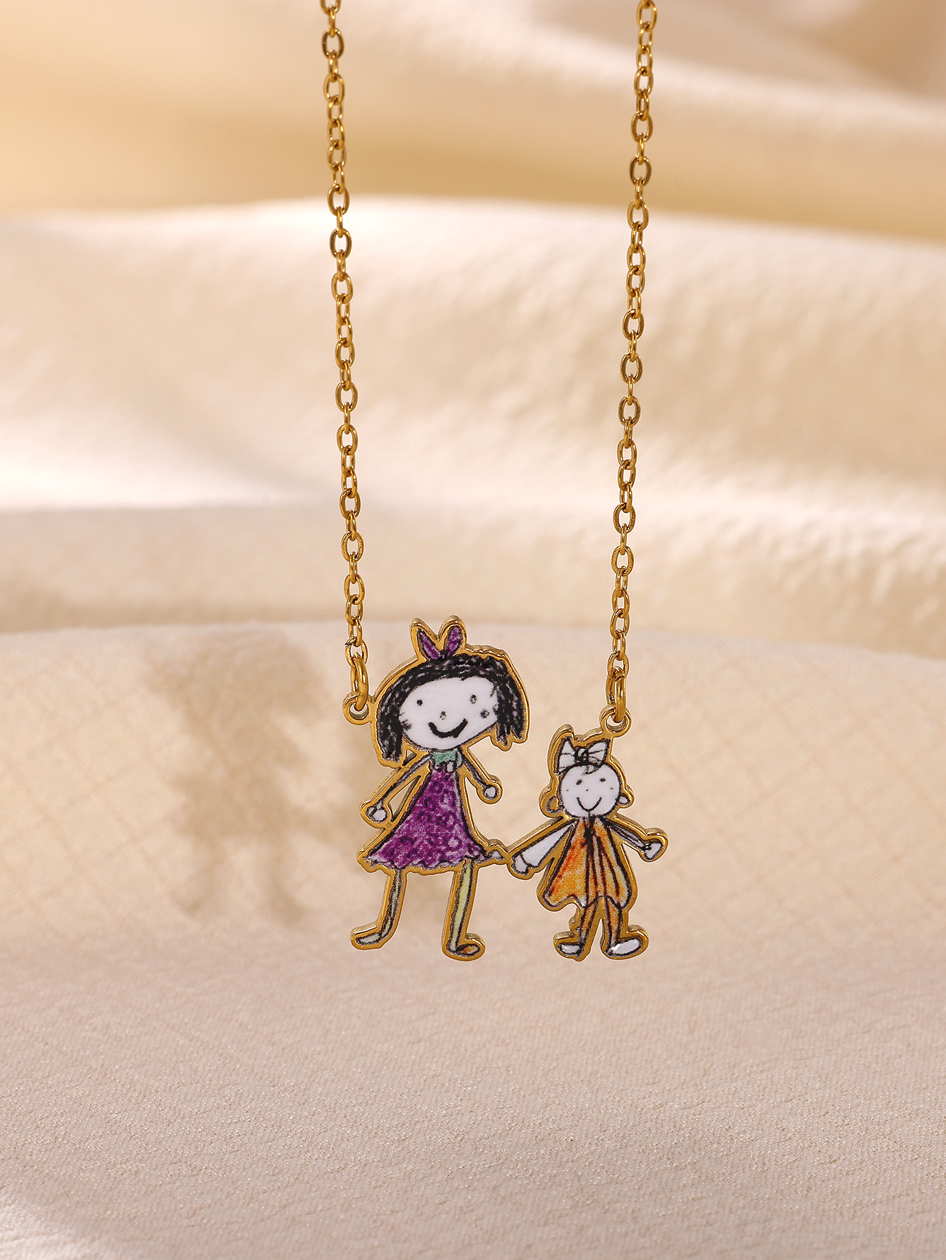 Custom Siblings Drawing Necklace