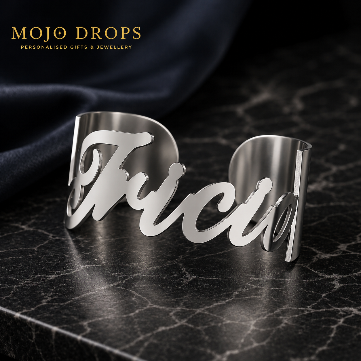 BD0363 Cursive Cuff Bracelet