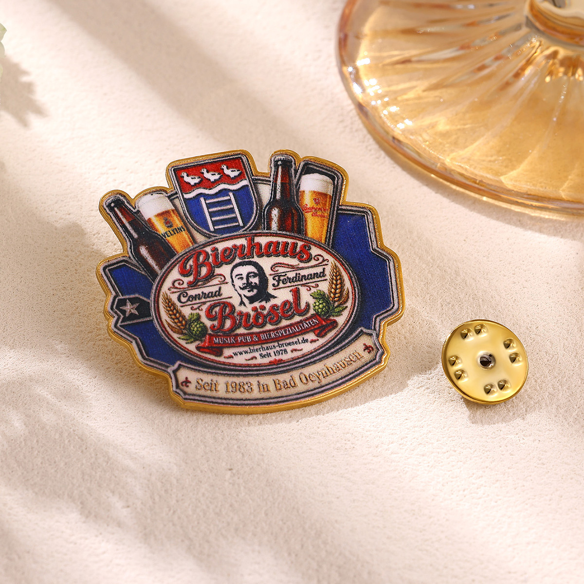 Bierhaus Brösel German Beer House Enamel Lapel Pin