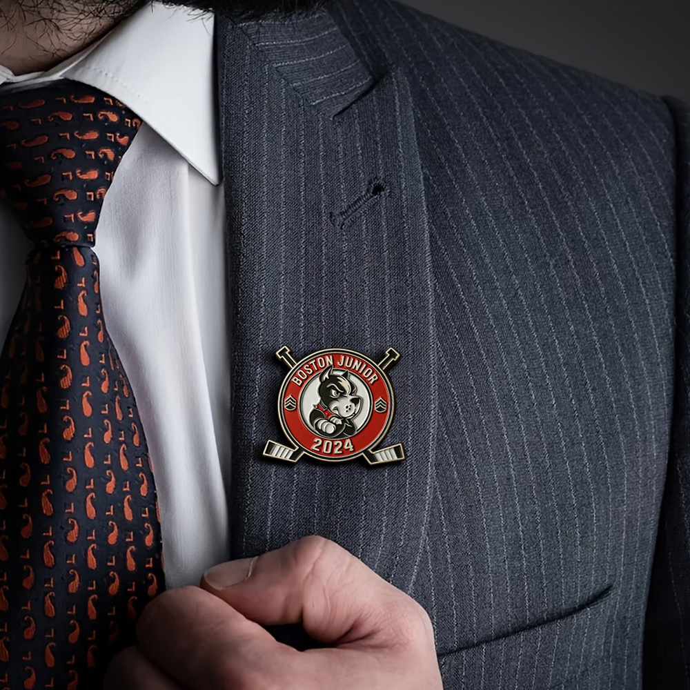 MOJO DROPS Custom stainless steel enamel logo brooch