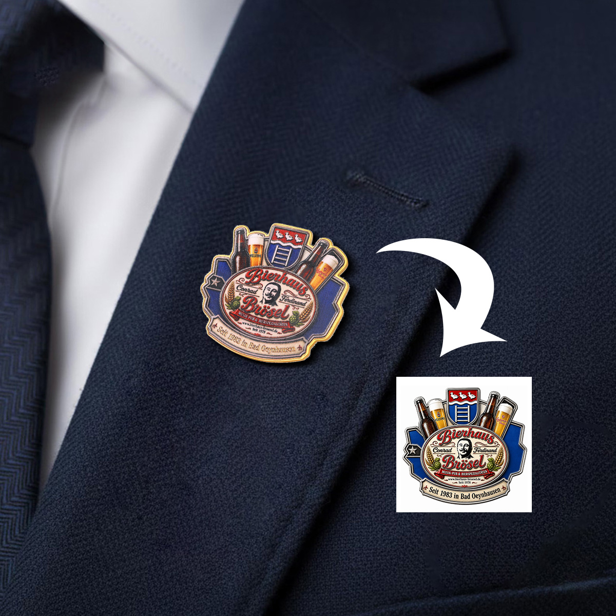Bierhaus Brösel German Beer House Enamel Lapel Pin