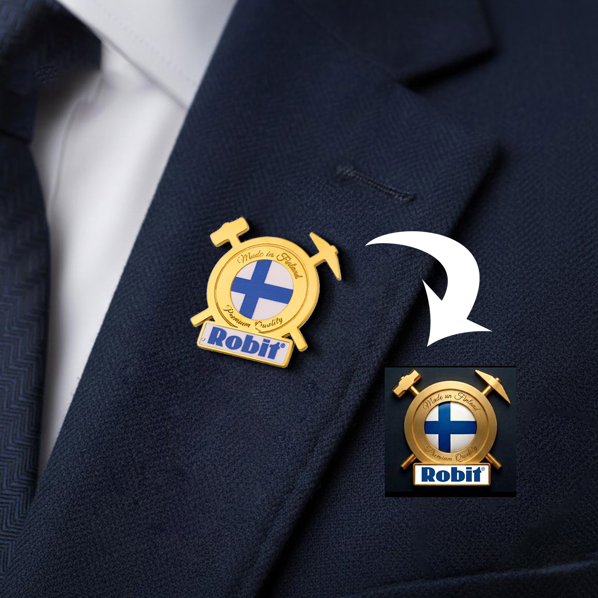Robit Made in Finland Premium Quality Lapel Pin