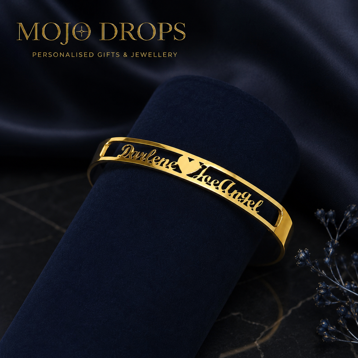 BD020 Double Name Cuff Bracelet