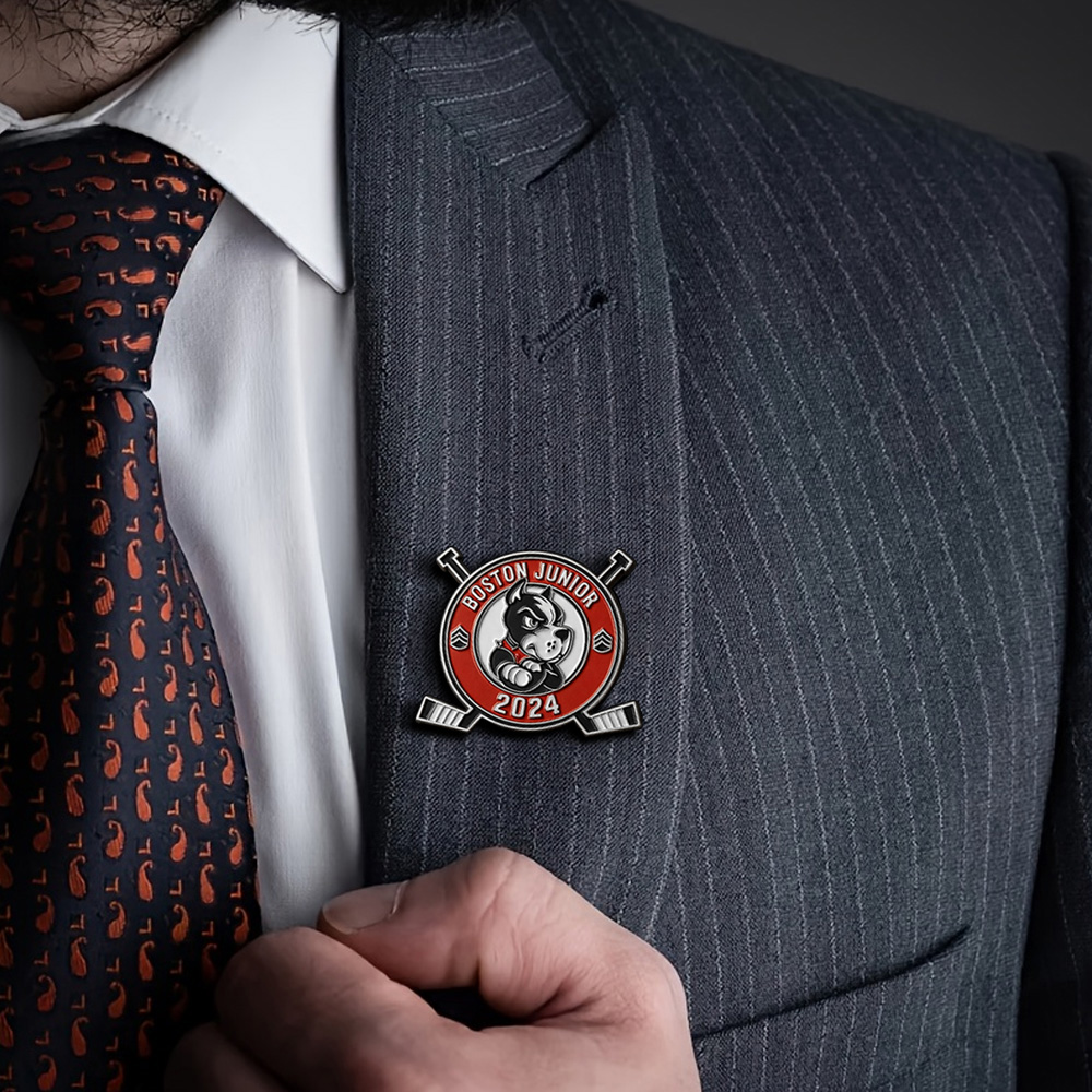 MOJO DROPS Custom stainless steel enamel logo brooch