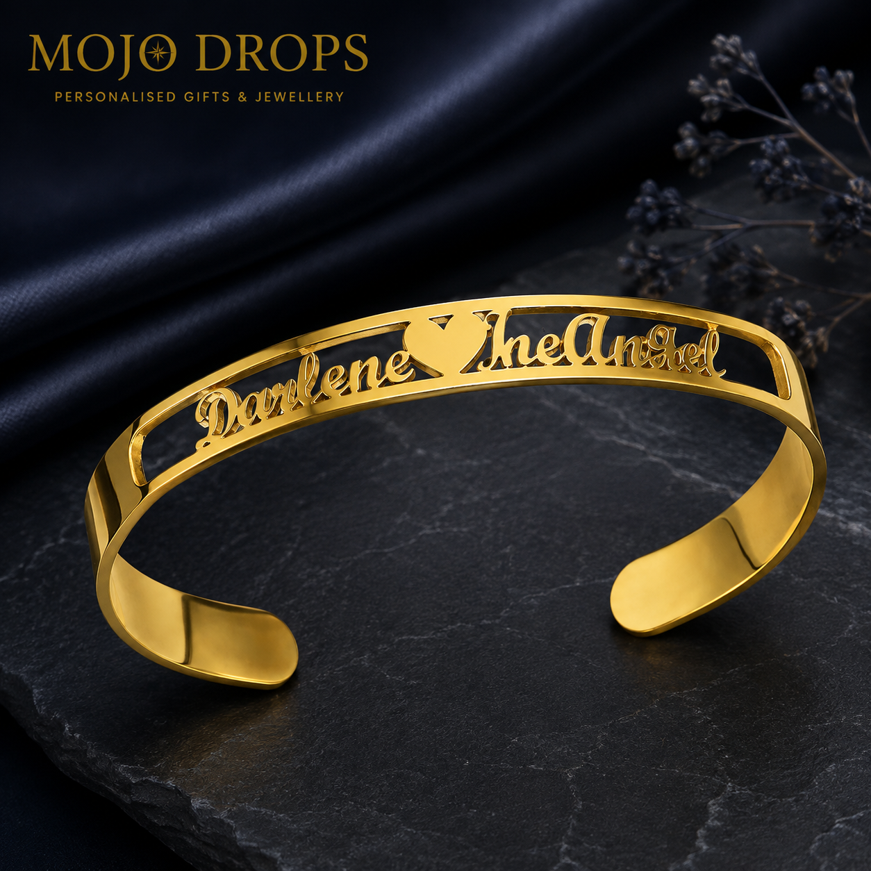 BD020 Double Name Cuff Bracelet