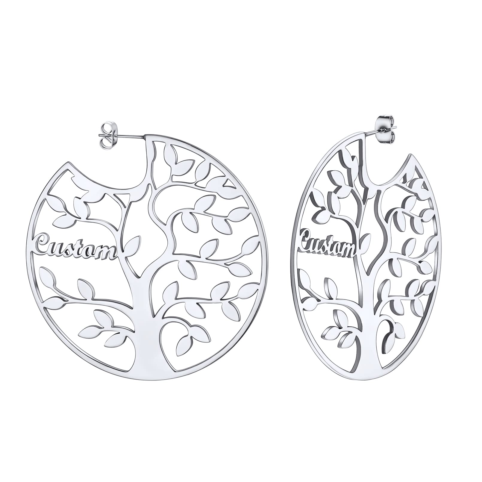 ED0646 Tree Circle Earrings
