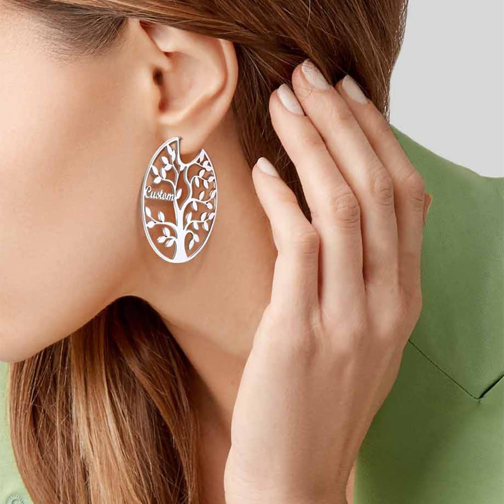ED0646 Tree Circle Earrings