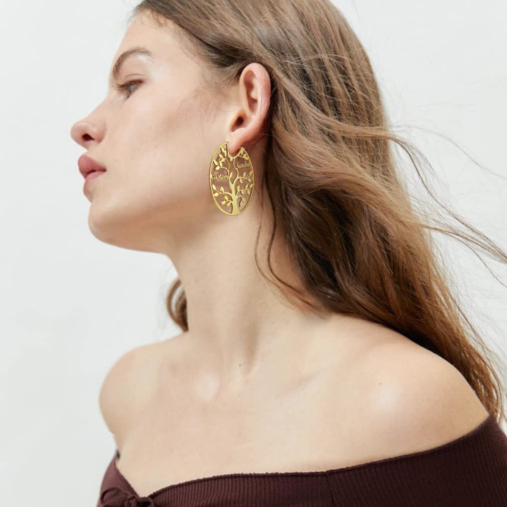 ED0646 Tree Circle Earrings