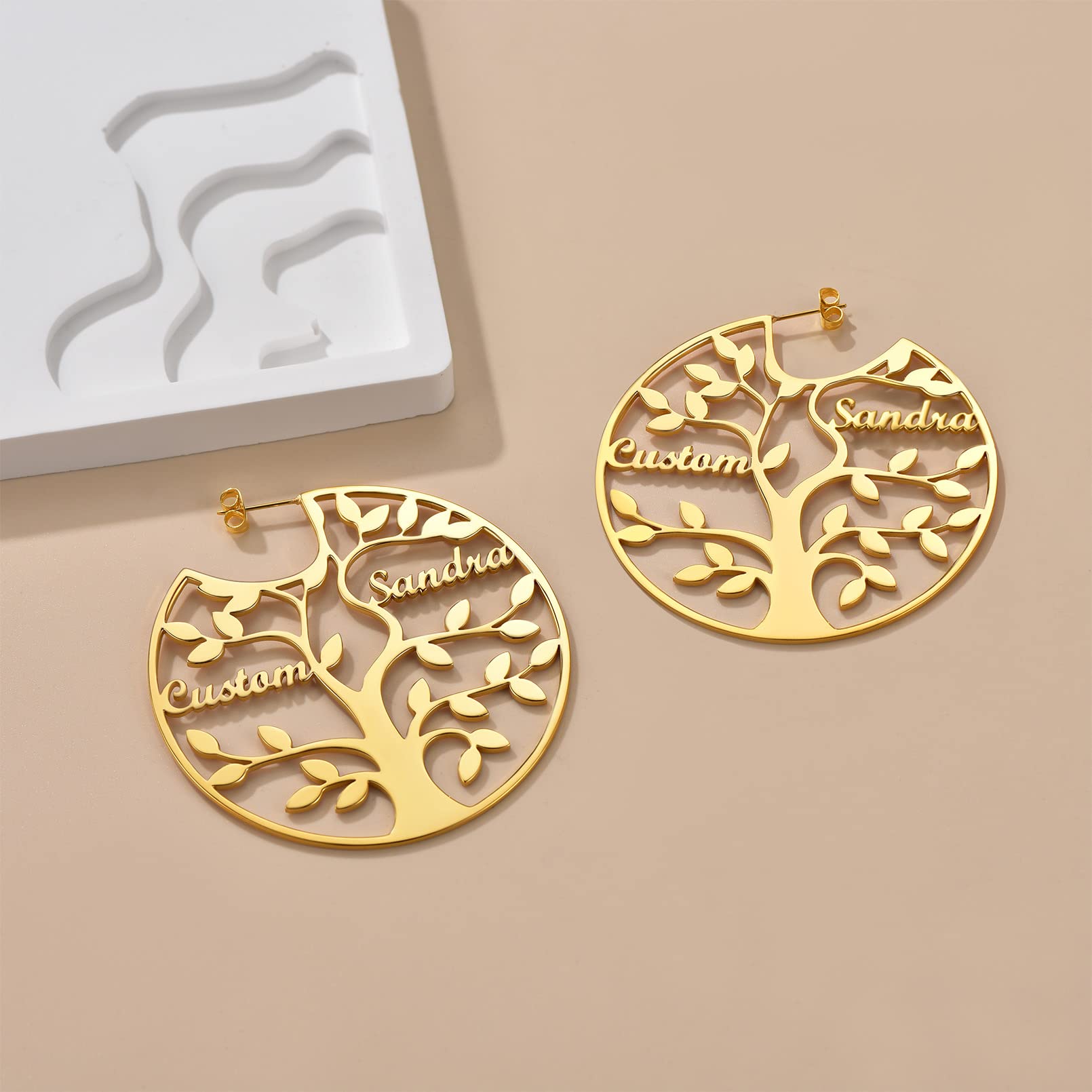 ED0646 Tree Circle Earrings