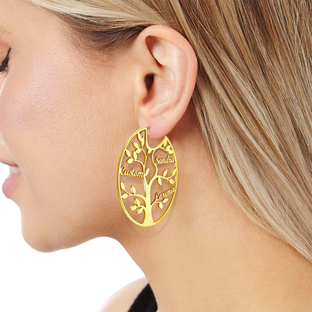 ED0646 Tree Circle Earrings