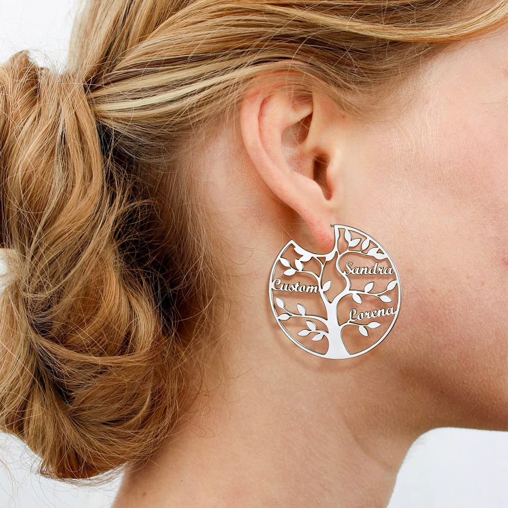 ED0646 Tree Circle Earrings