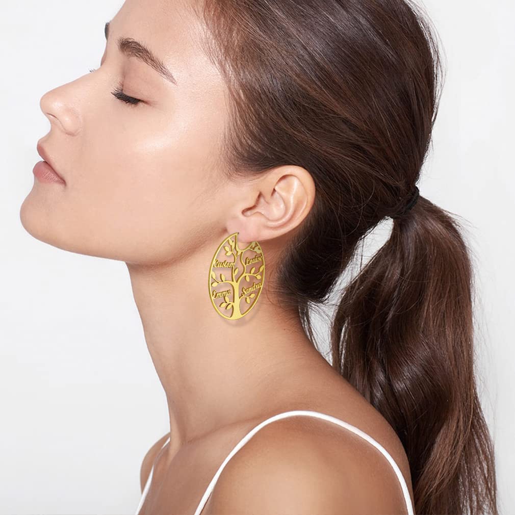 ED0646 Tree Circle Earrings