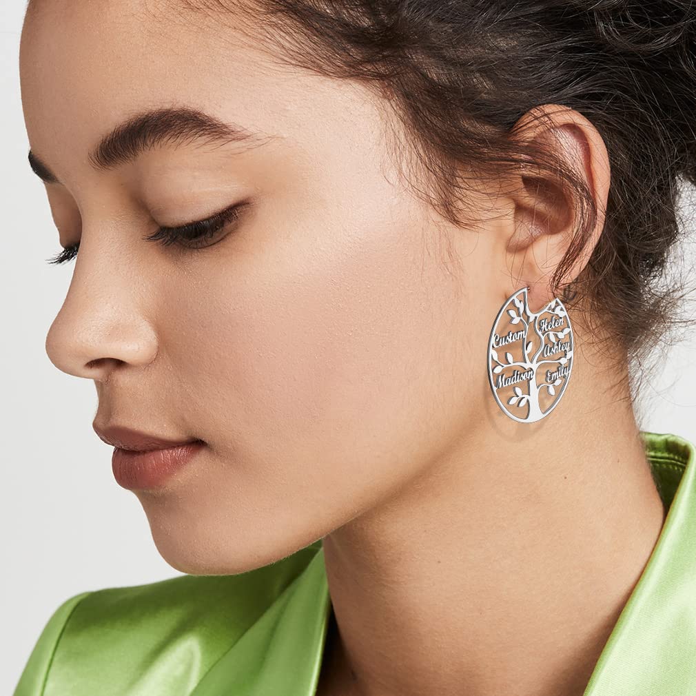 ED0646 Tree Circle Earrings