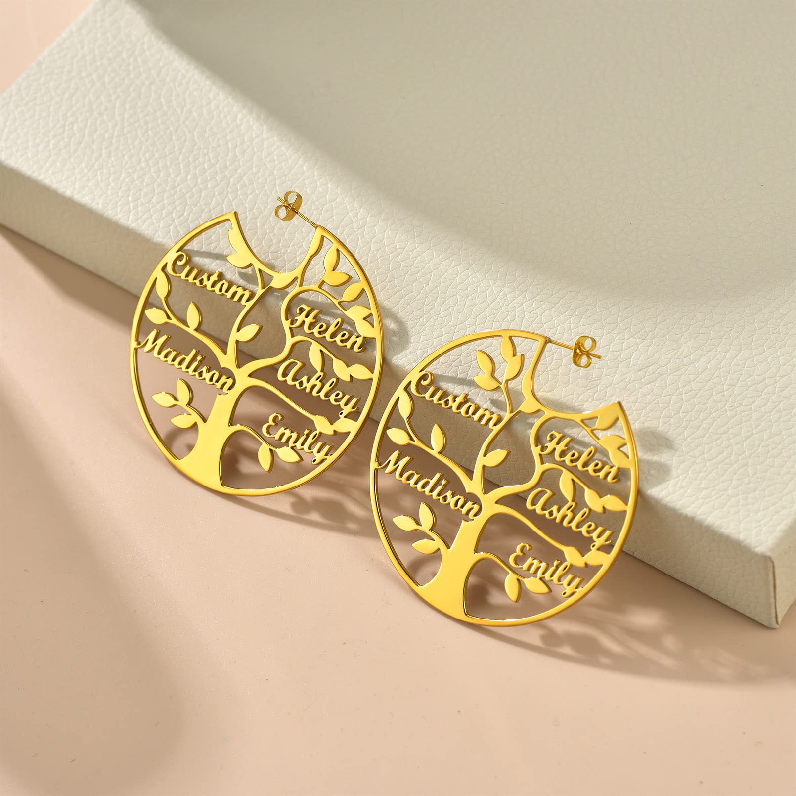 ED0646 Tree Circle Earrings