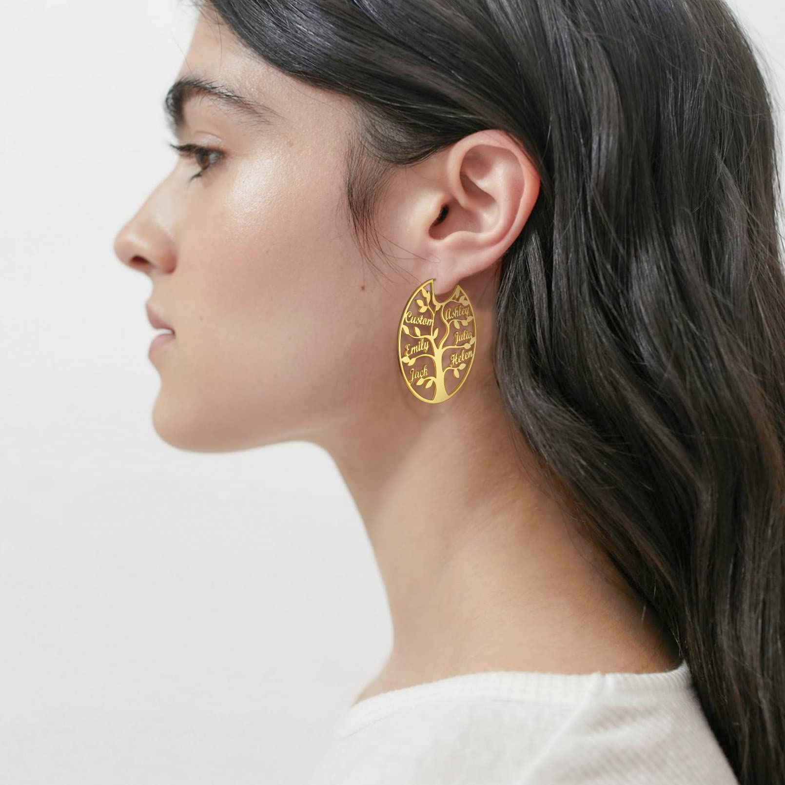 ED0646 Tree Circle Earrings