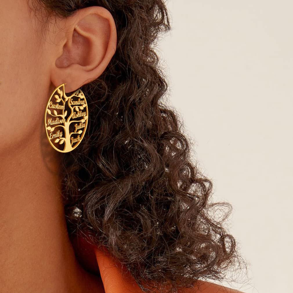 ED0646 Tree Circle Earrings