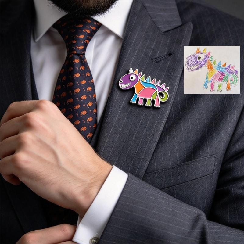 Custom-colored patterned exquisite badge pin