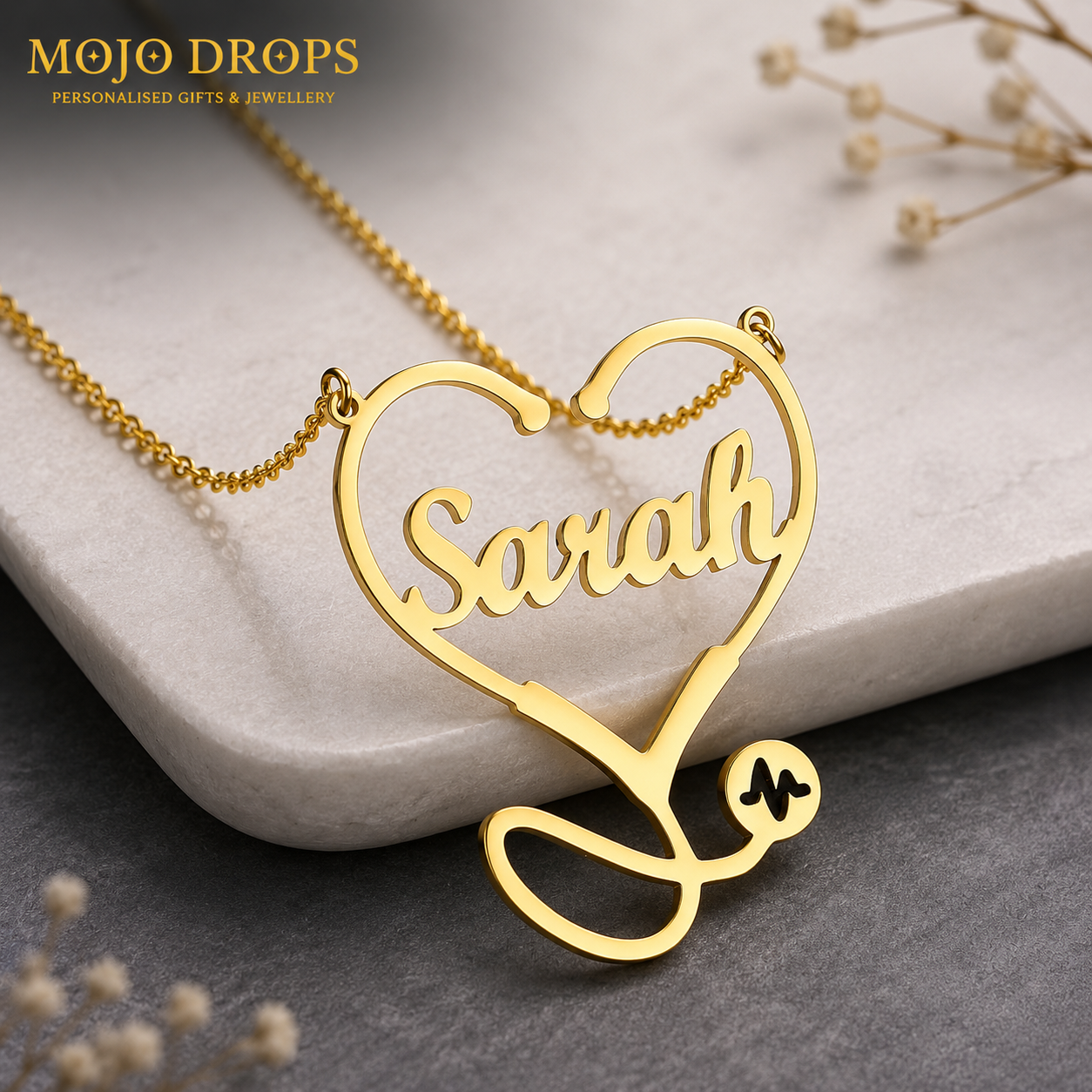 ND0240-W Heartbeat Stethoscope Necklace