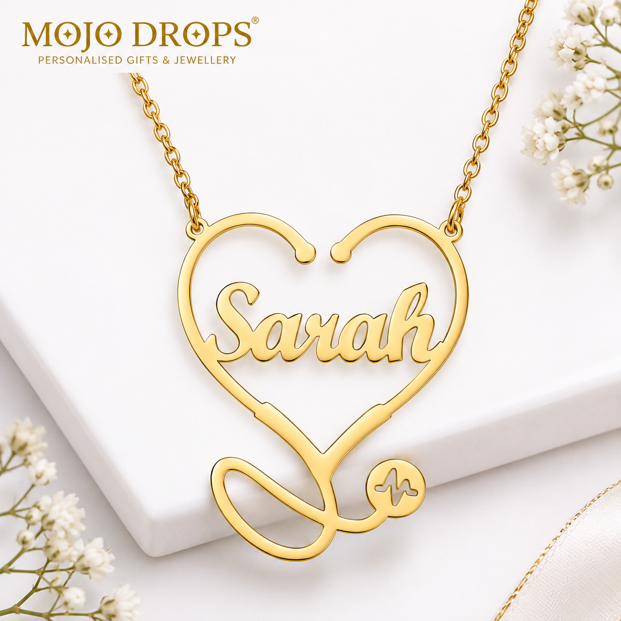 ND0240-W Heartbeat Stethoscope Necklace