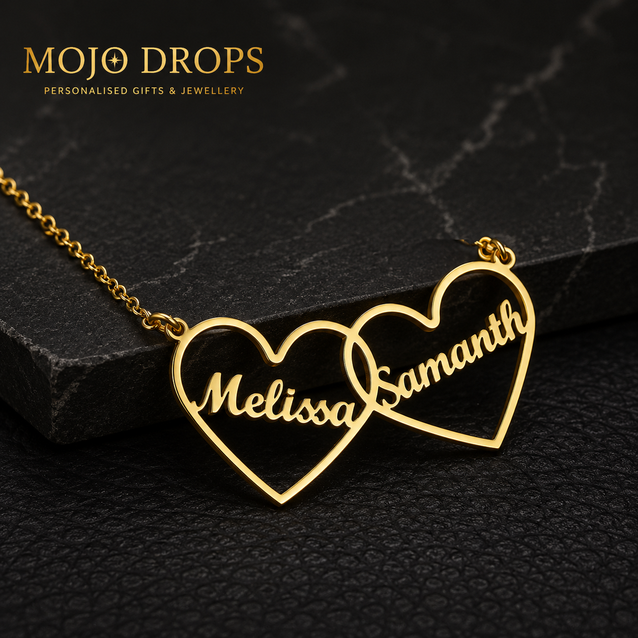 ND0104-W Linked Couple Necklace