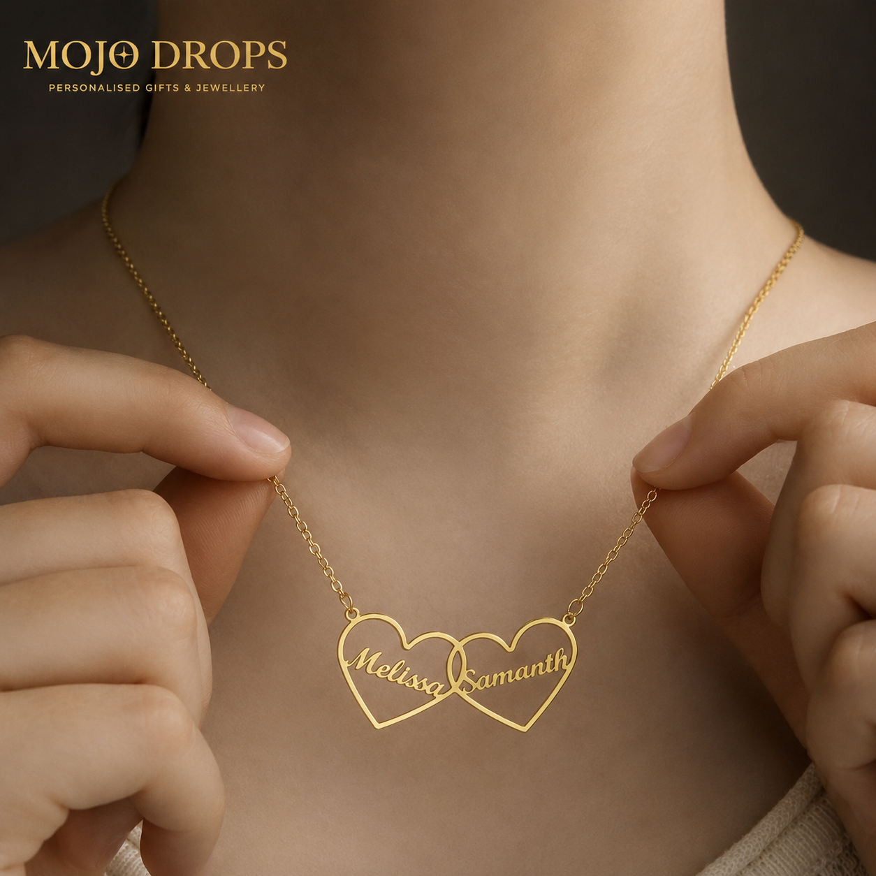 ND0104-W Linked Couple Necklace