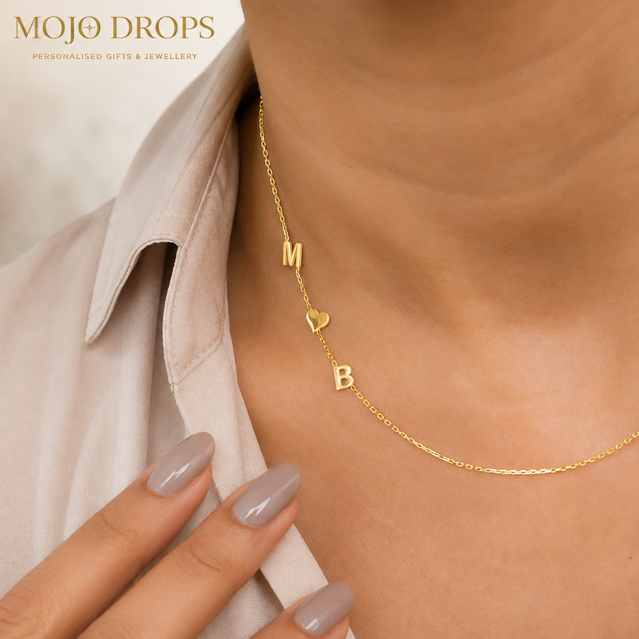 ND05769 Minimal Initial Charm Necklace