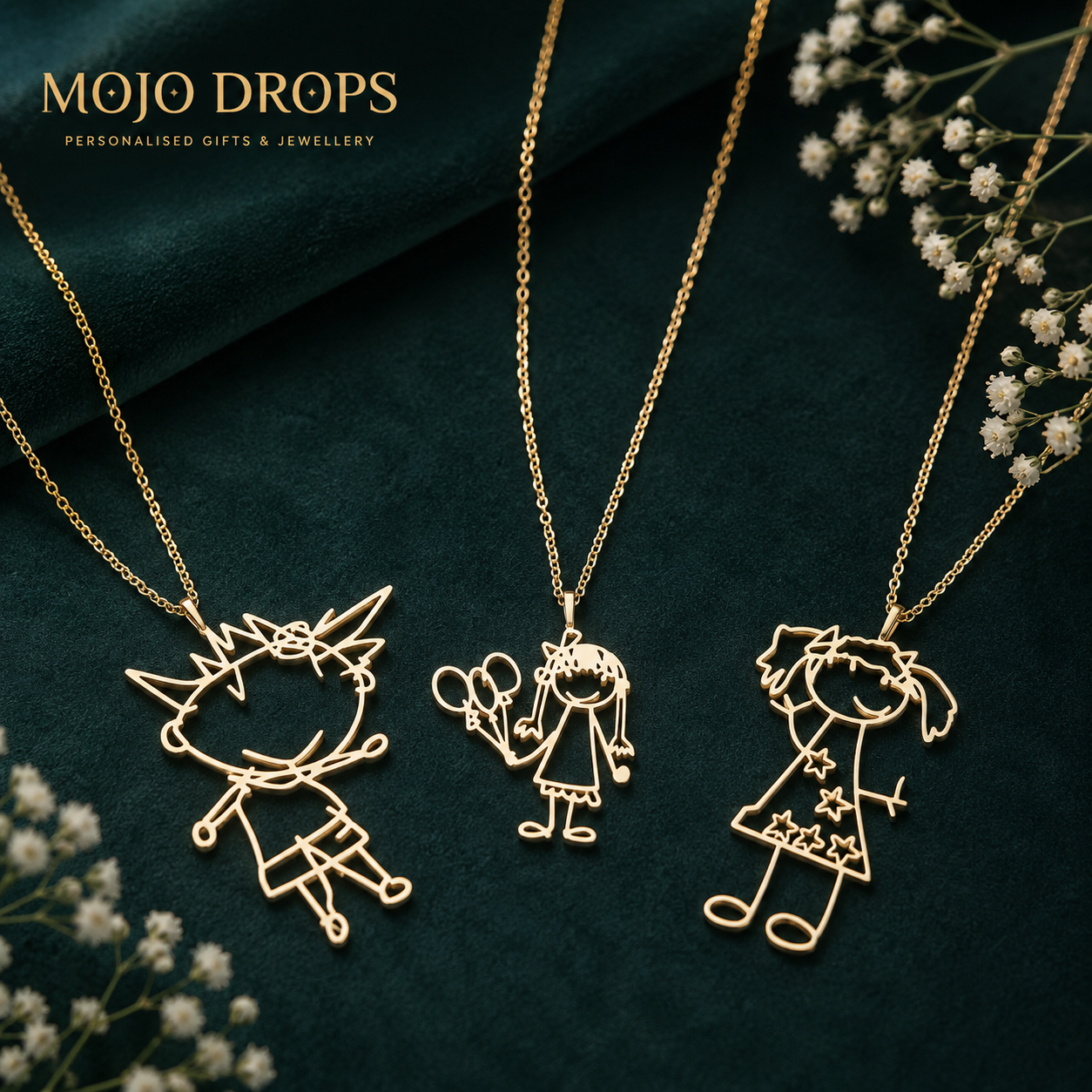 ND06697 Kids Drawing colored Necklace