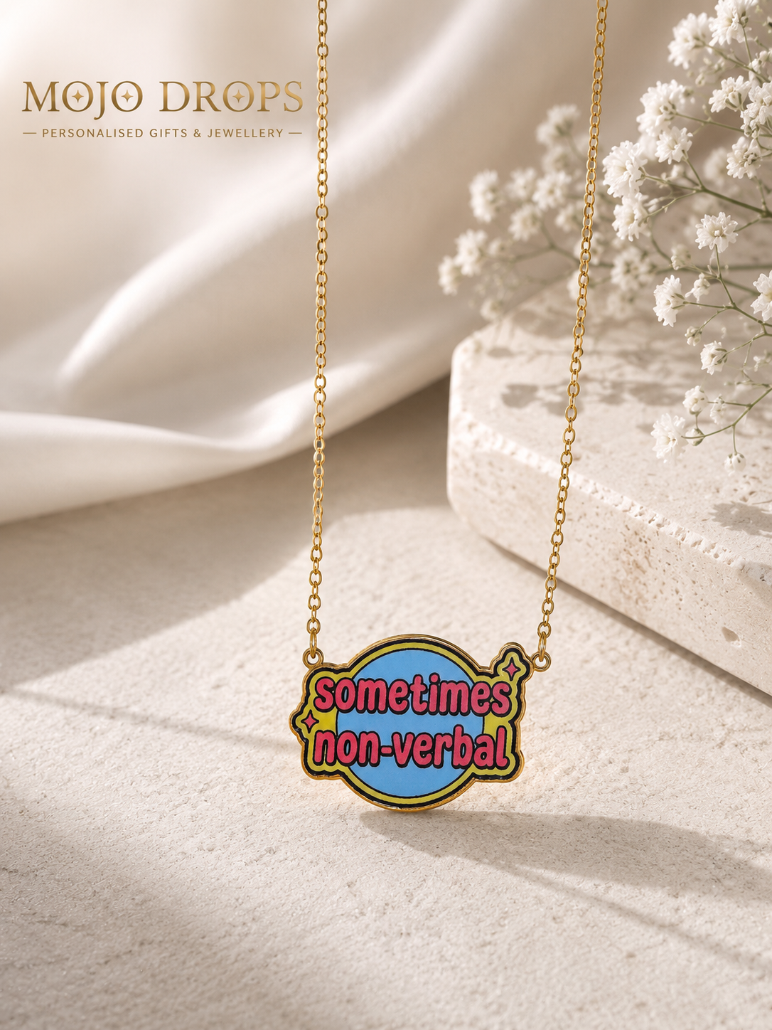 Sometimes Non-Verbal Statement Pendant Necklace