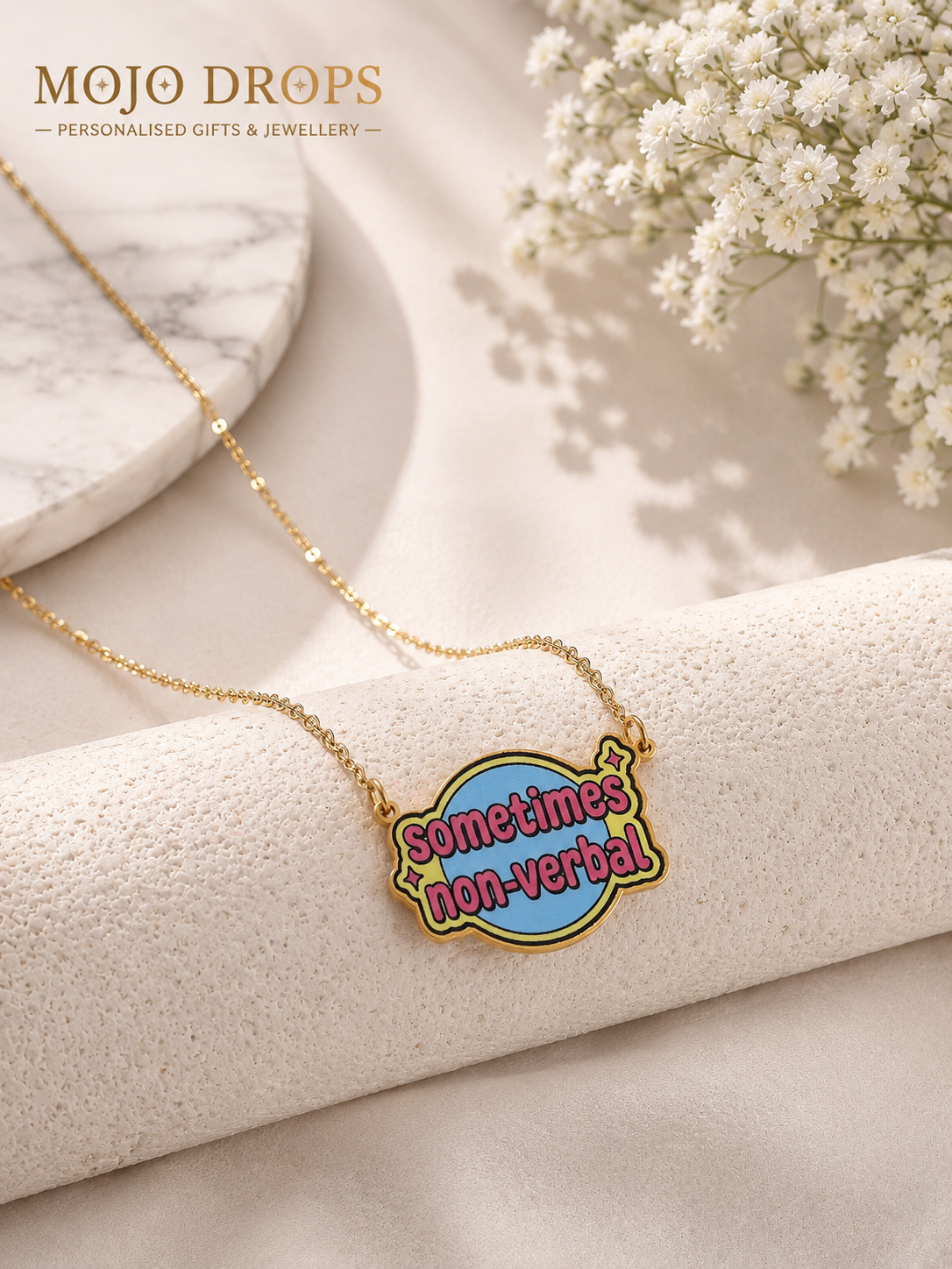 Sometimes Non-Verbal Statement Pendant Necklace