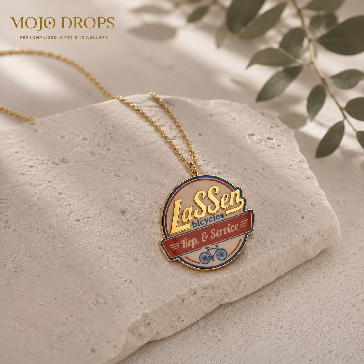 Lassen Bicycles Vintage Cycling Pendant Necklace