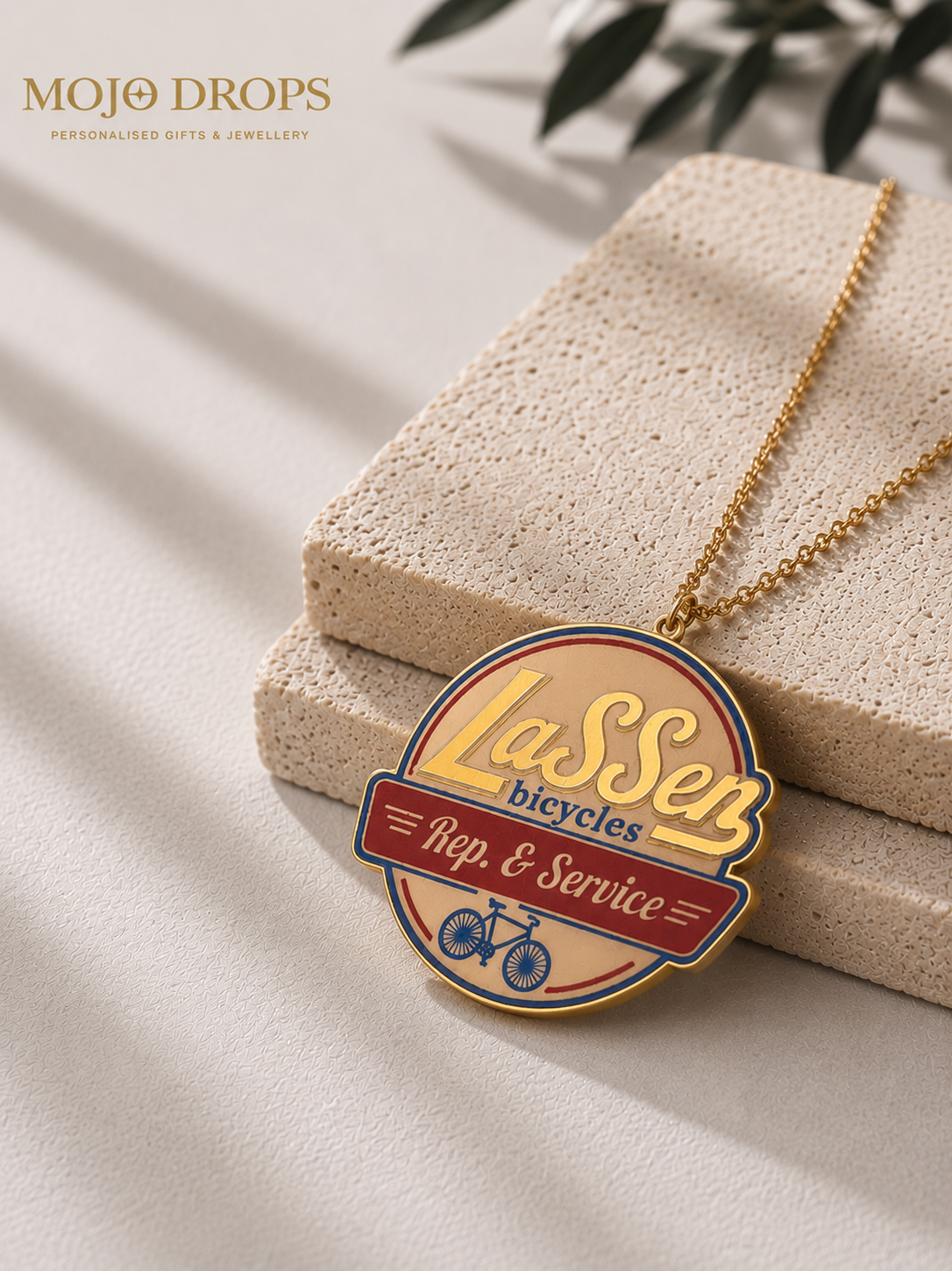 Lassen Bicycles Vintage Cycling Pendant Necklace