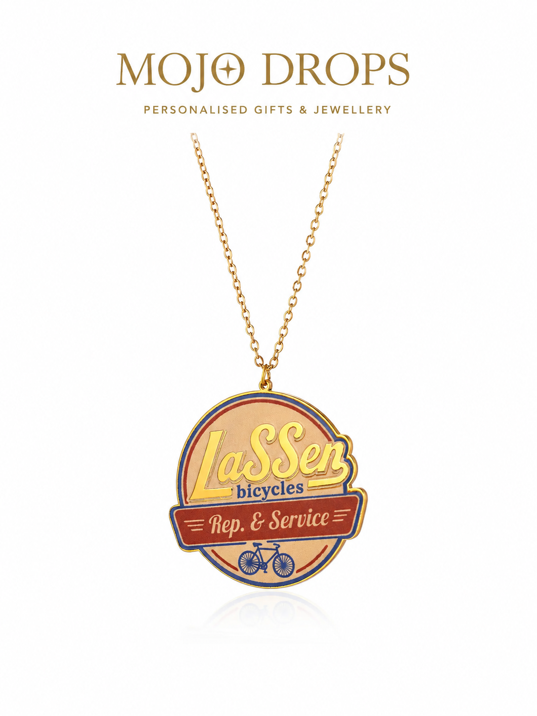 Lassen Bicycles Vintage Cycling Pendant Necklace