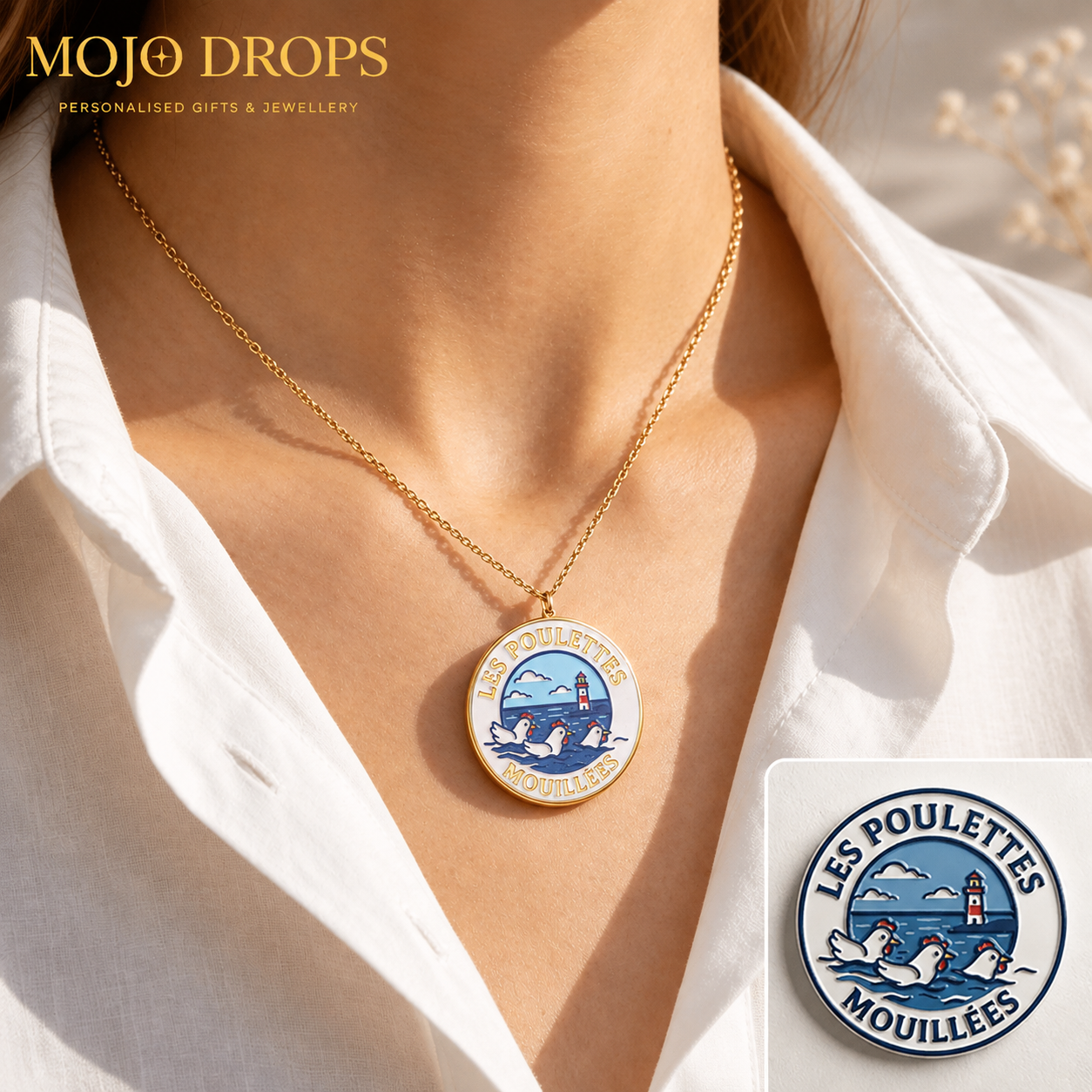Les Poulettes Mouillées Coastal Pendant Necklace
