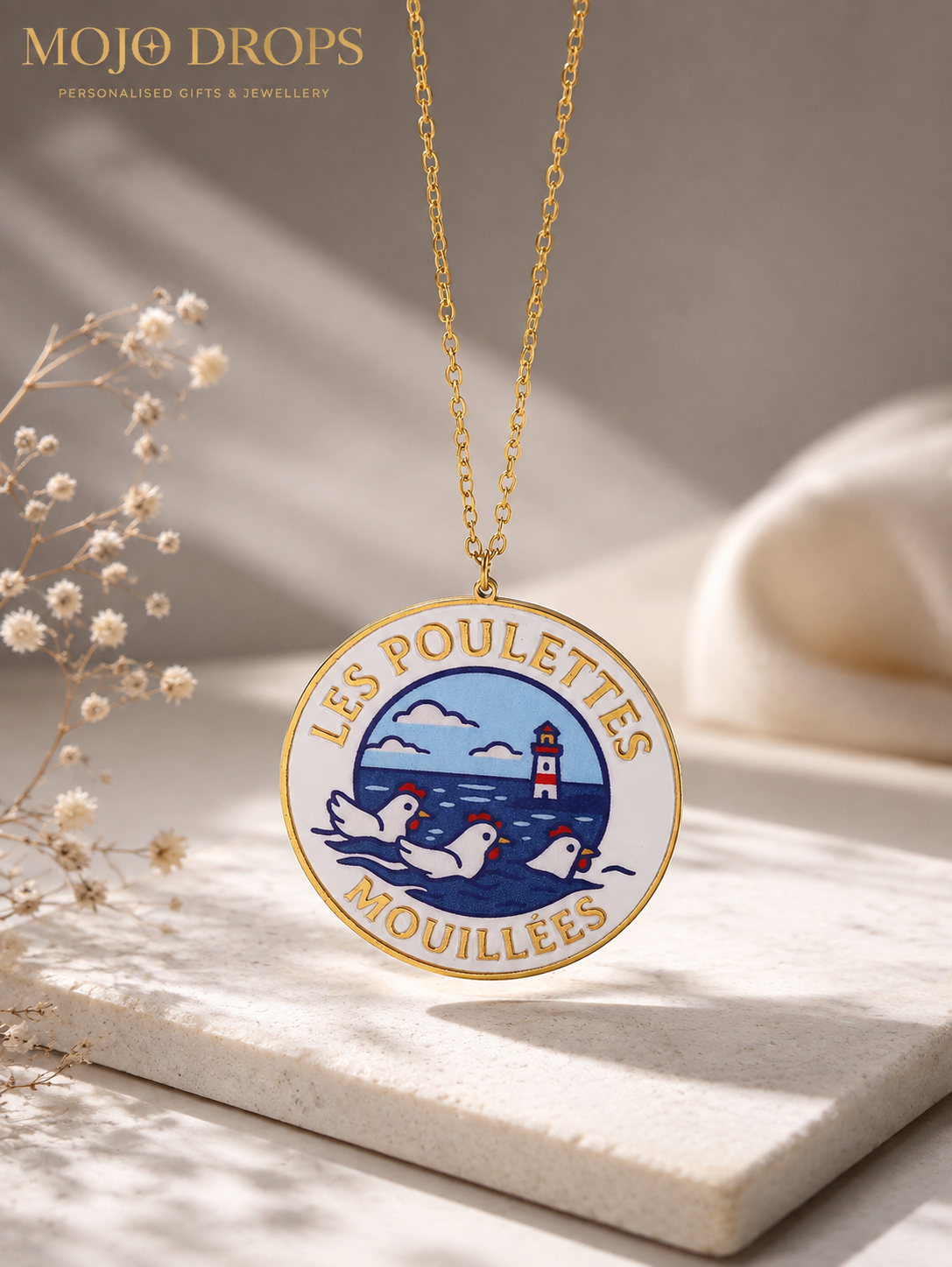 Les Poulettes Mouillées Coastal Pendant Necklace