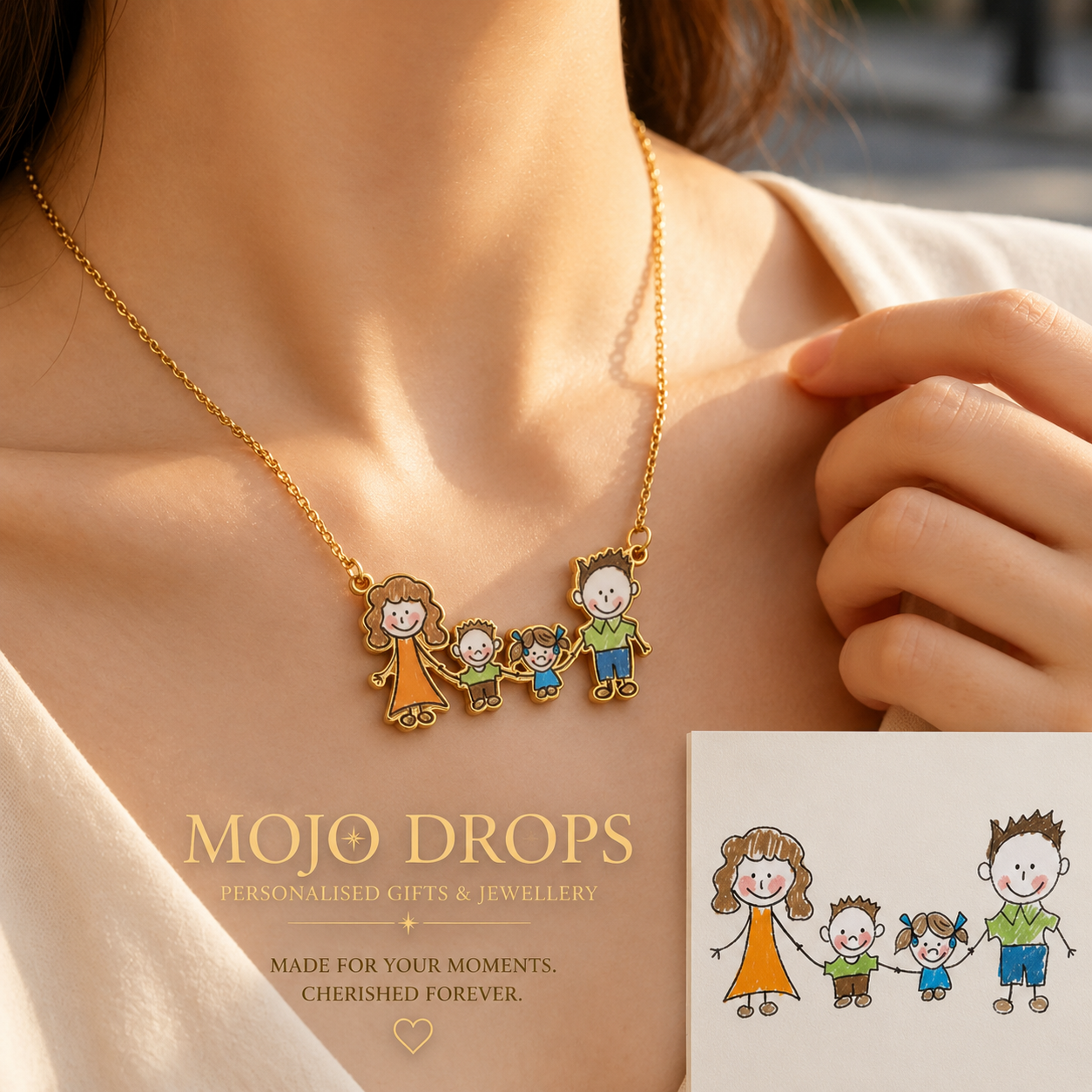 Custom Family Drawing Necklace