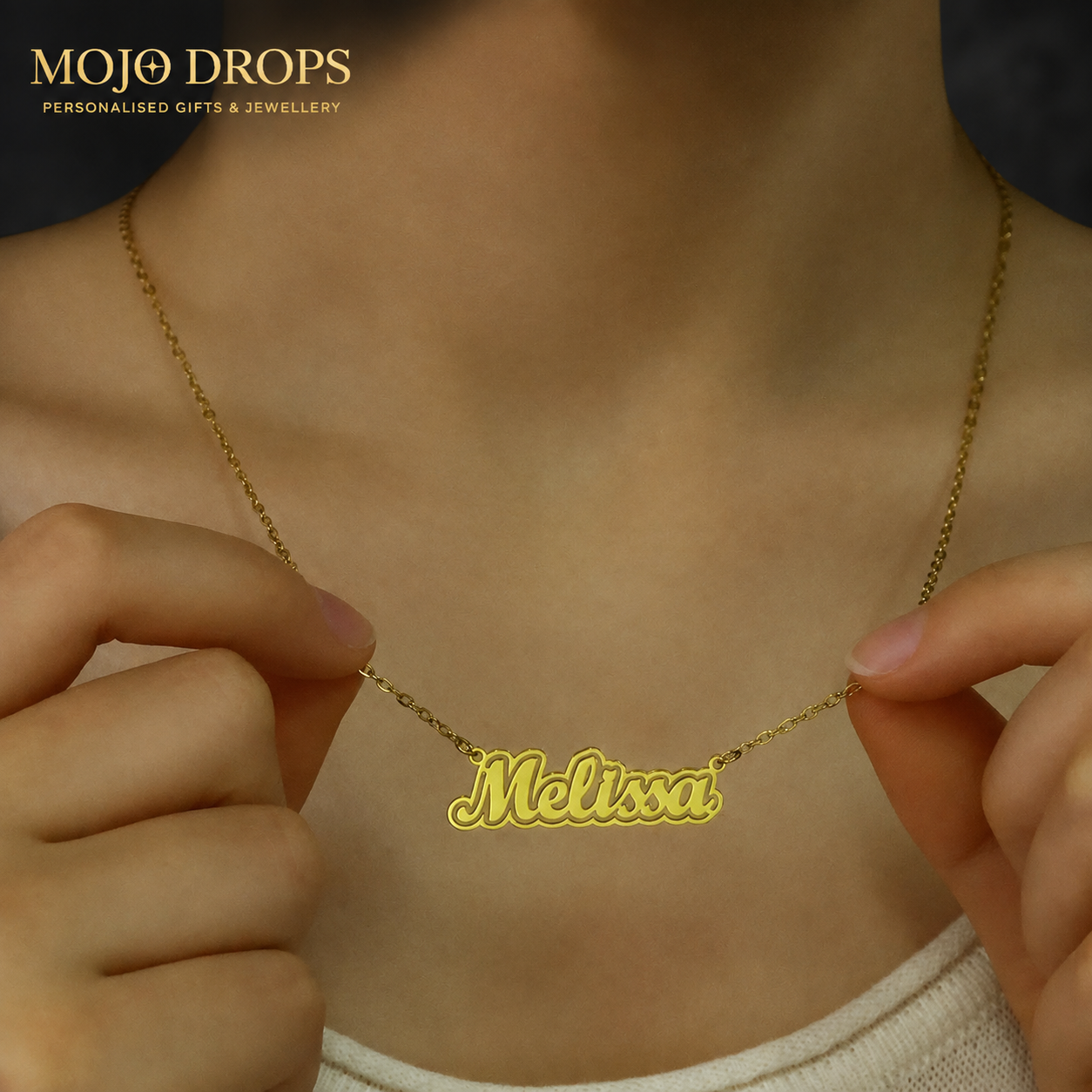ND0494-W Outline Name Necklace