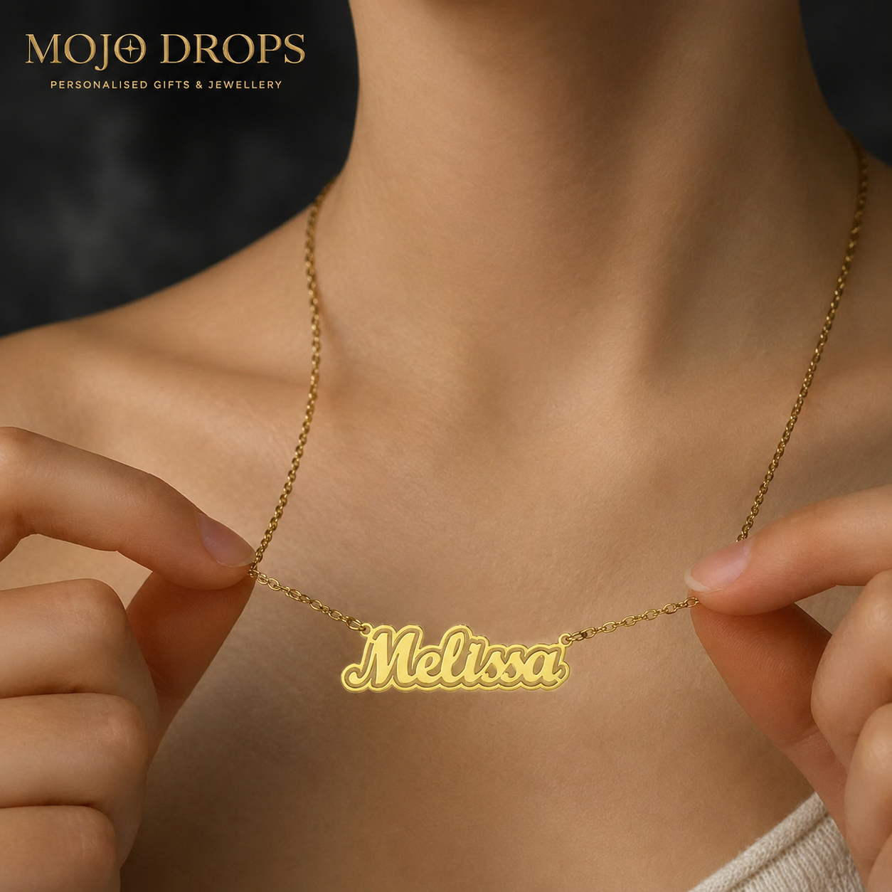 ND0494-W Outline Name Necklace
