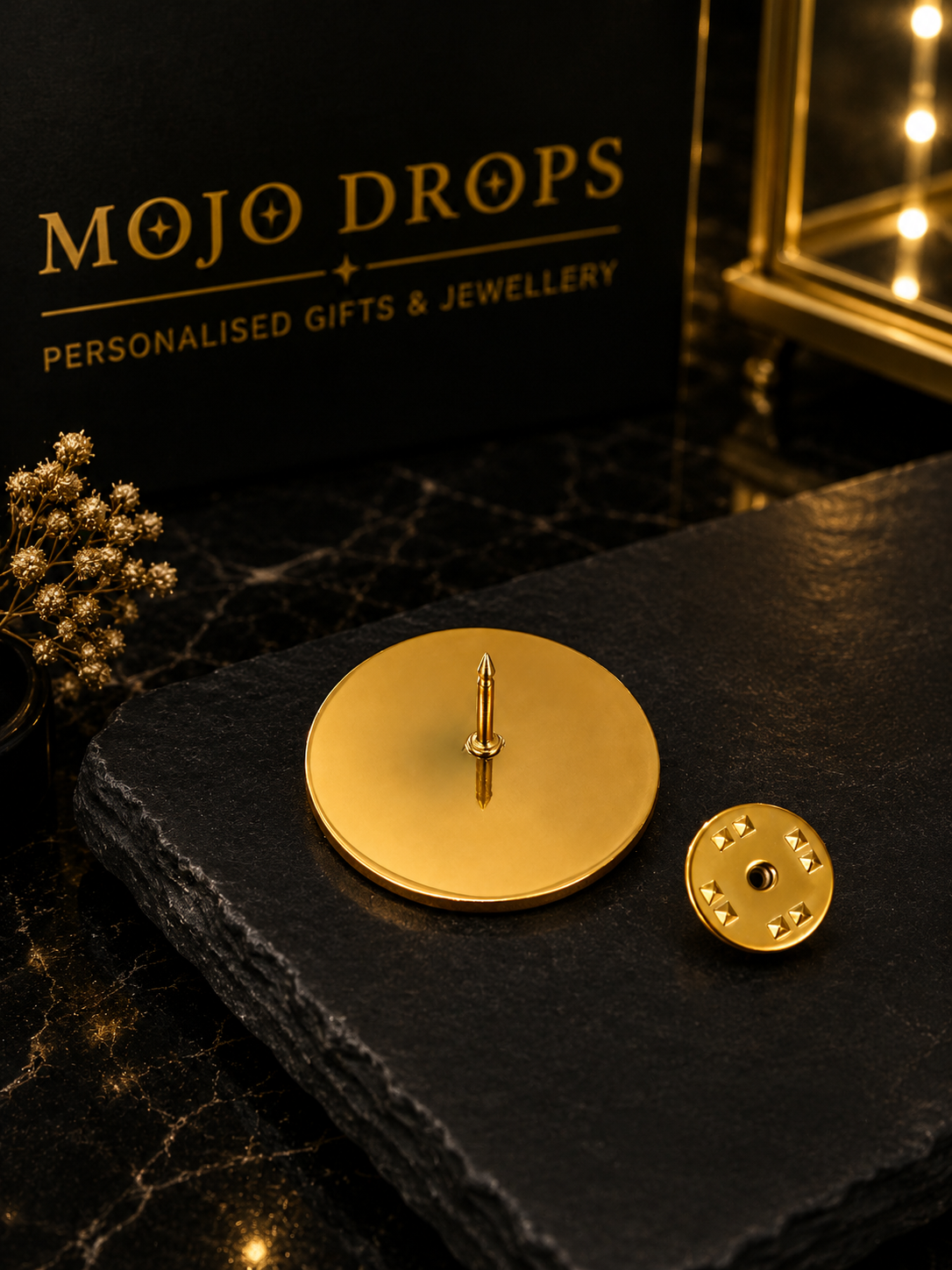 Printed Brand Emblem Brooch