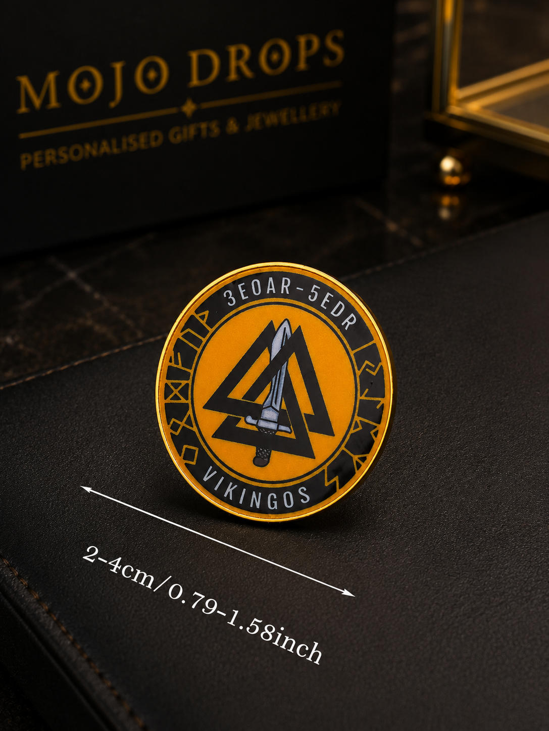 Printed Brand Emblem Brooch