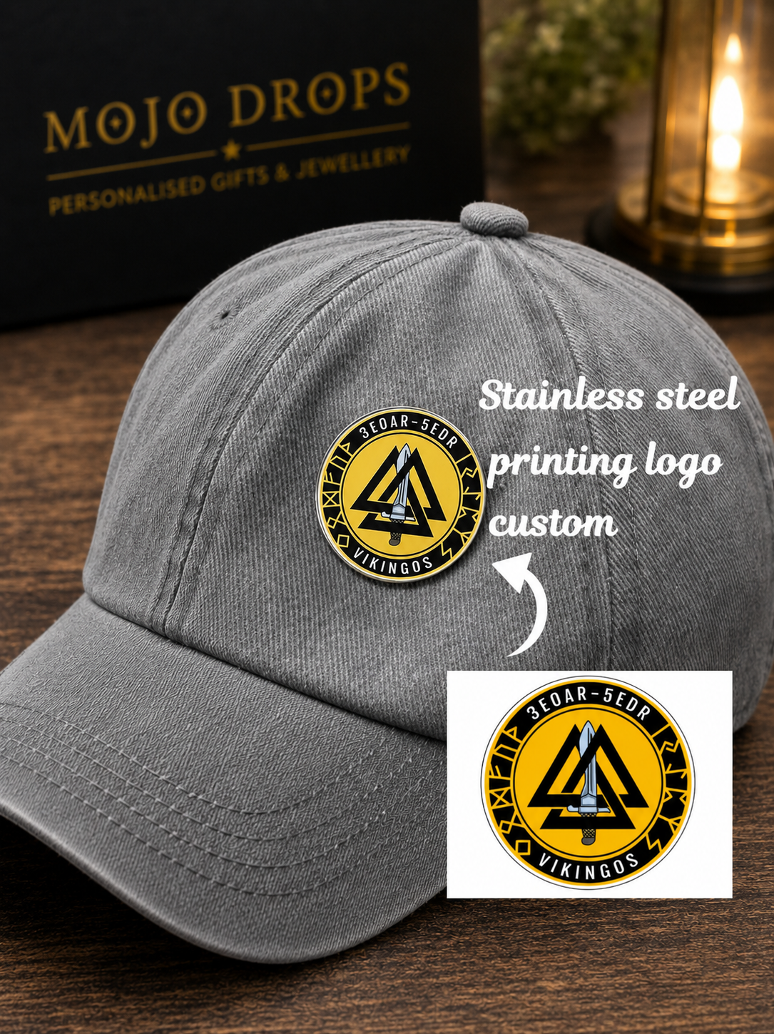 Printed Brand Emblem Brooch