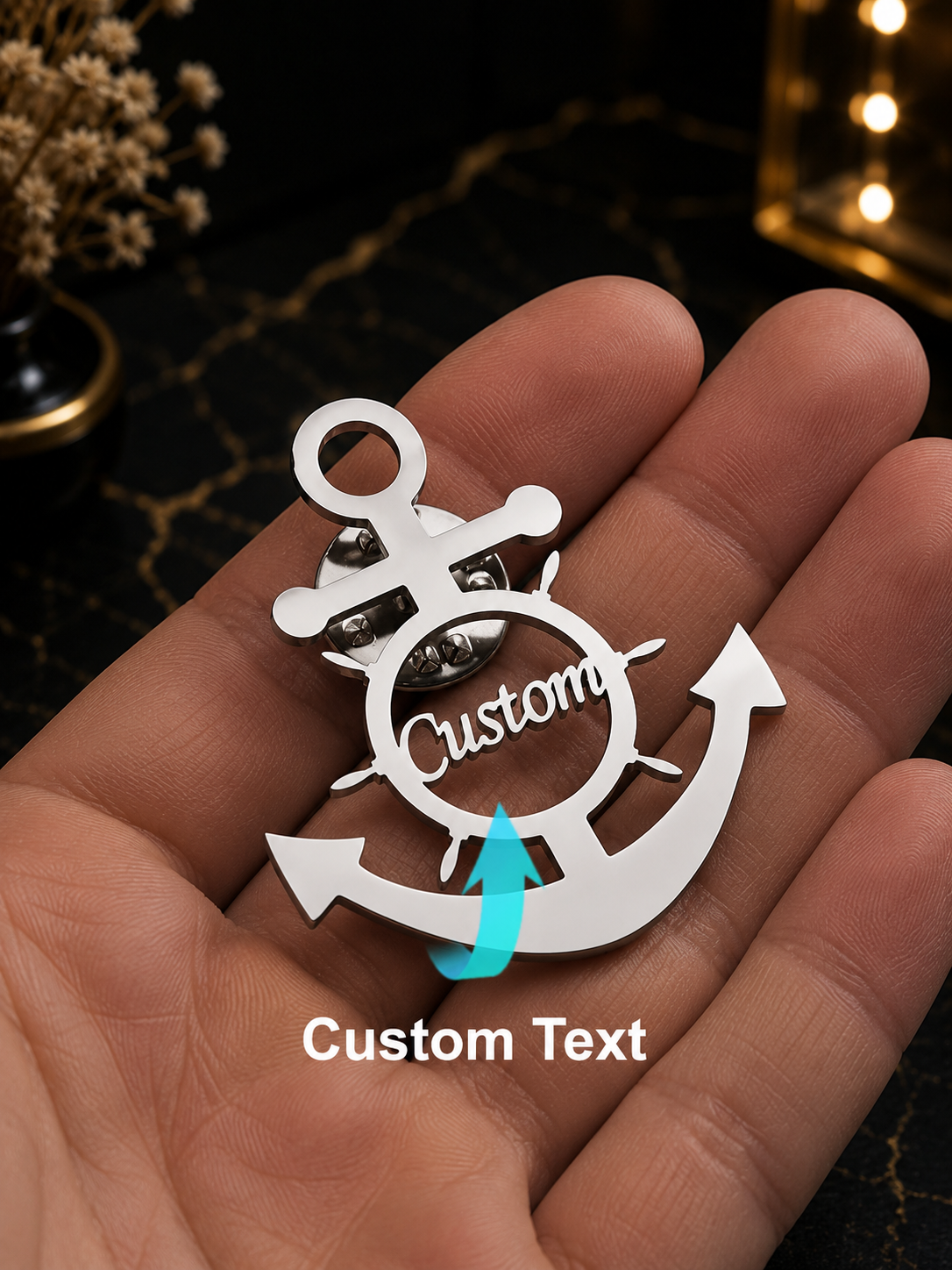 Stainless Steel Anchor Brooch
