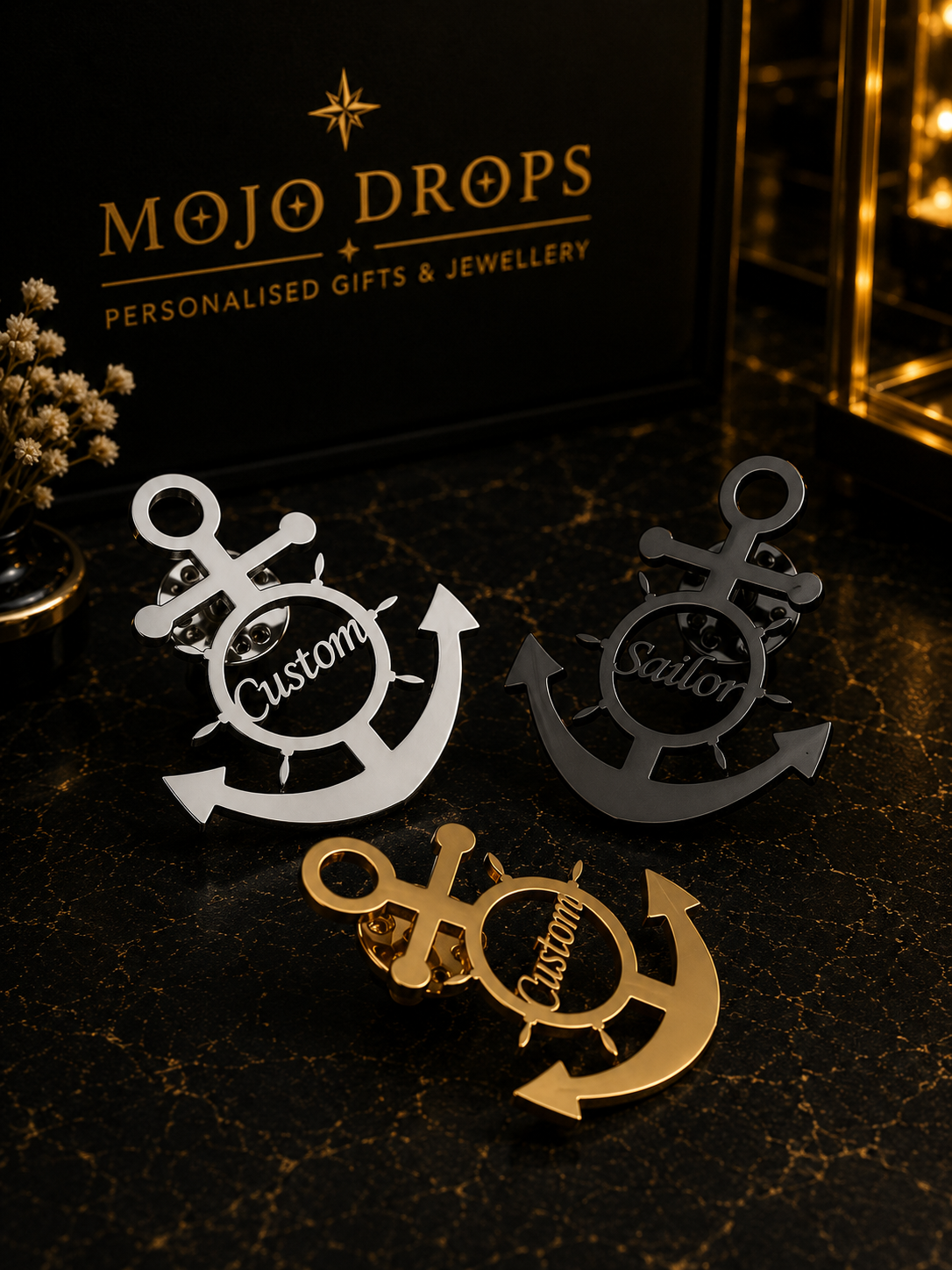 Stainless Steel Anchor Brooch