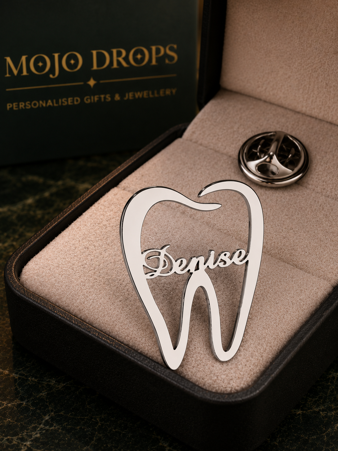 Custom Tooth Name Brooch