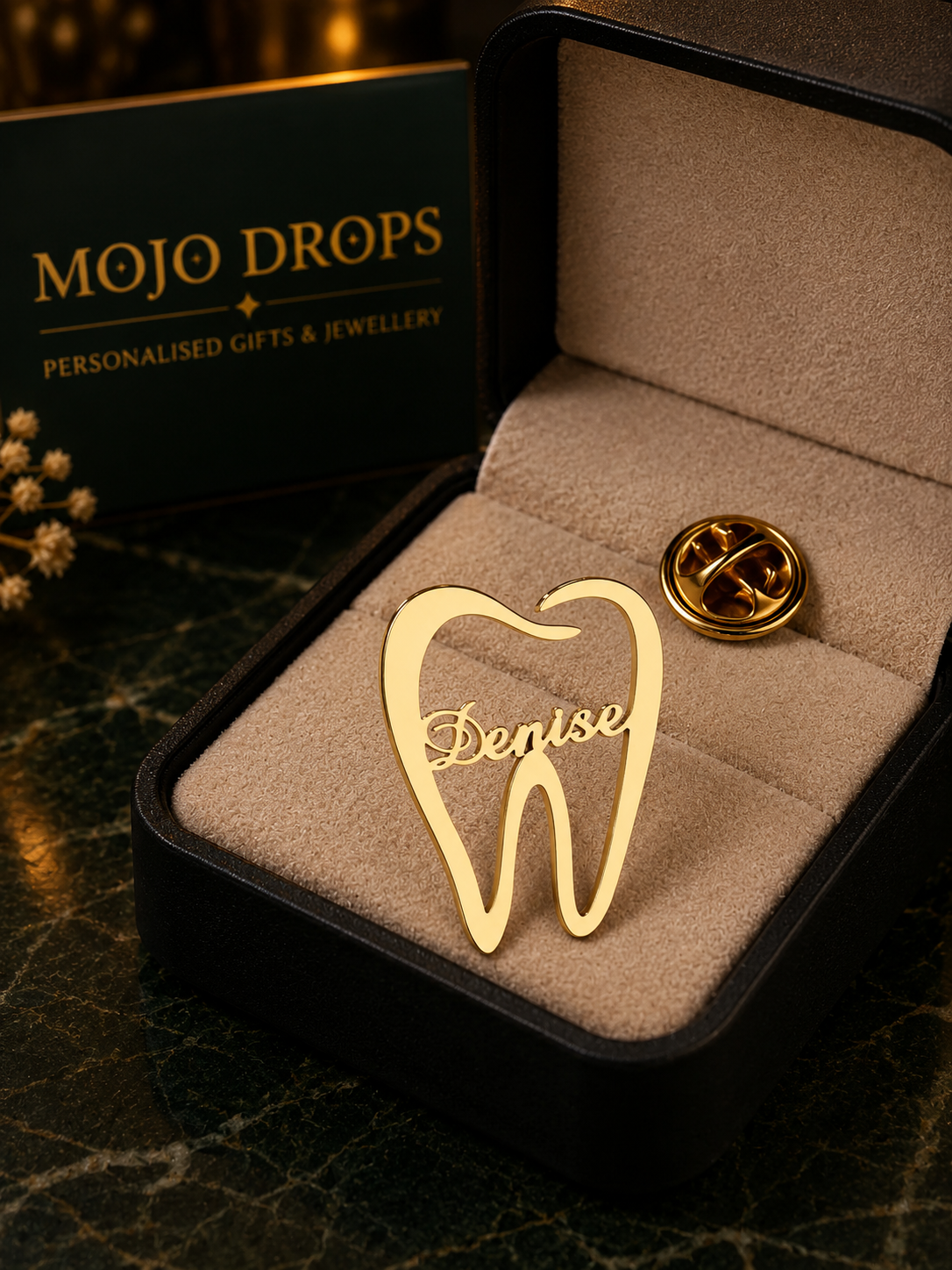 Custom Tooth Name Brooch