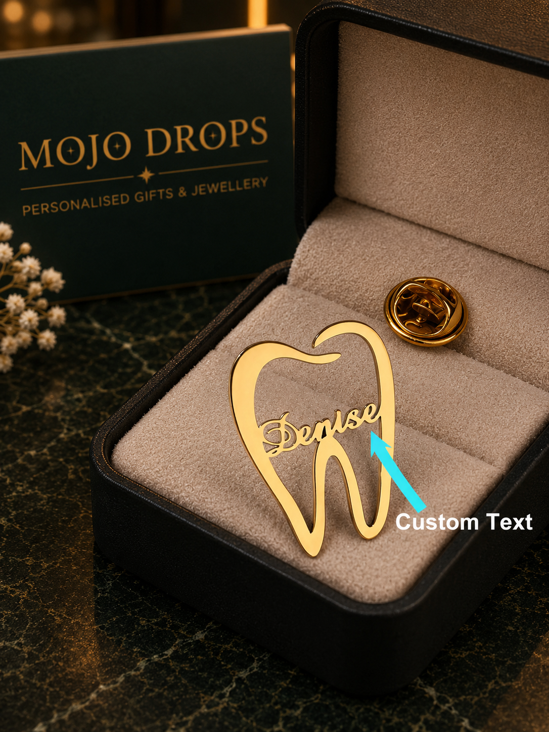 Custom Tooth Name Brooch